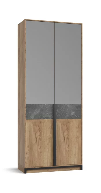 Шкаф Лофт-100 зеркало, крафт табачный, бетон